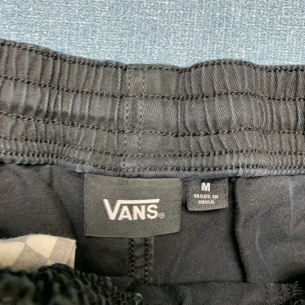 Vans Chino Shorts Mens Medium Black Slash Pockets Casual Summer Drawstring Waist